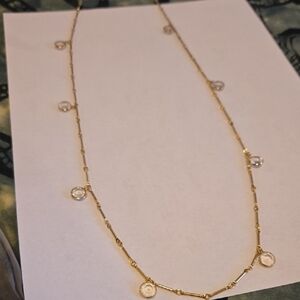 Elegant Gold Necklace with Crystal Accents